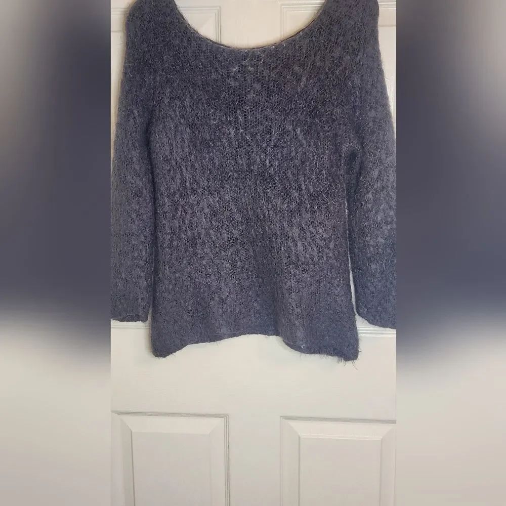 Unbranded Made in Italy M Gray Lslvs ALPACA WOOL Blend Knit Women's Sweater